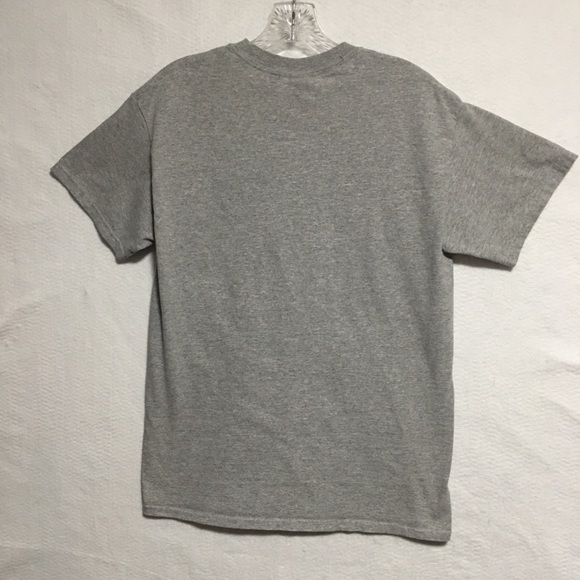 SPELLOUT COPY GILDAN SLATE GRAY SHORT SLEEVE TEE SHIRT SZ MED EUC - Picture 3 of 5
